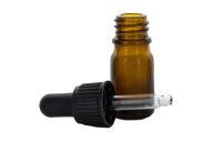 Tropfflasche Braunglas inkl. schwarzem Deckel, 5ml...