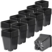 Pflanzentopf schwarz, quadratisch 0,5L